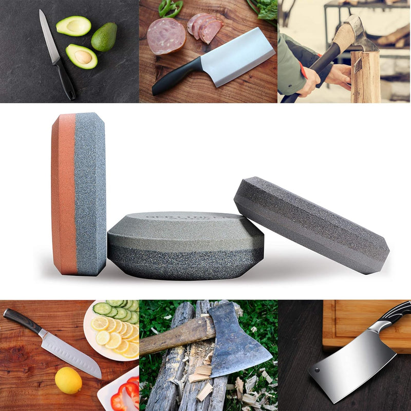 2-in-1 Slijpsteen voor Bijl en Mes – Ronde Slijpsteen (Korrel 150/280) - GERIINEER