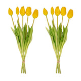 Tulip Bouquet – 10 Pieces – Mixed Colours – ‘Real Touch’ Artificial Tulips – 42 Cm (White/Green)