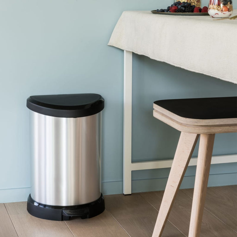 Curver Pedaalemmer Deco D-Vormig Zilverkleurig