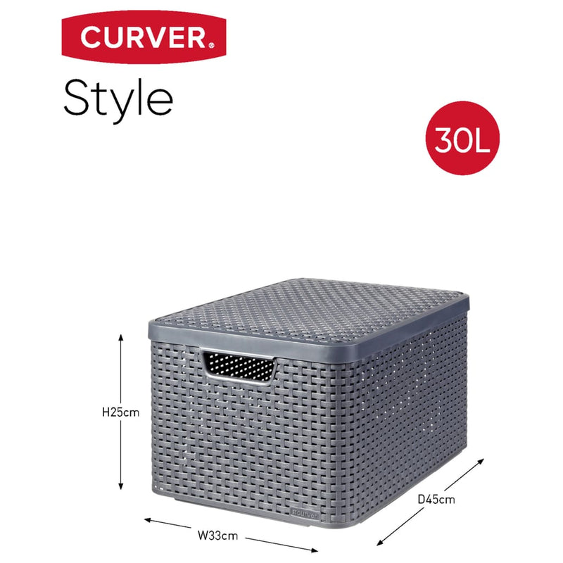 Curver Opbergboxen Met Dekse Stye Antraciet