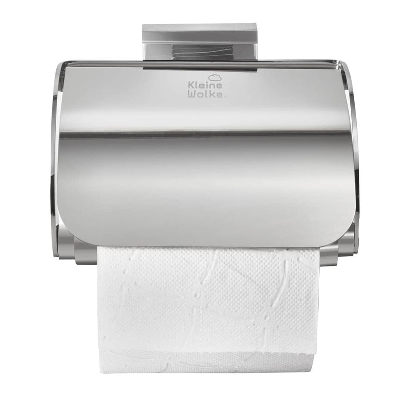 Kleine Wolke Toiletrolhouder Met Deksel Meo Zilverkleurig Naturel