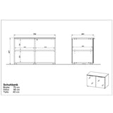 Germania Schoenenbank Gw-Rimini 75X40X48 Cm Grafietkleurig En Wit
