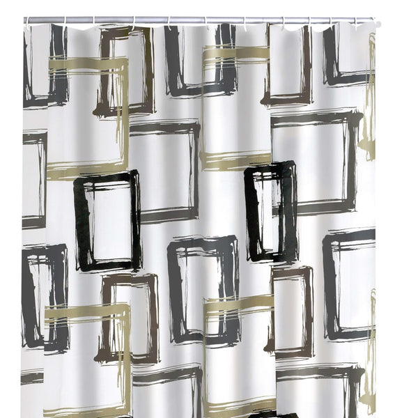 Ridder Douchegordijn Pattern Brown 180X200 Cm Grijs