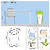 Lechuza Plantenbak Cubico Color 40 All-In-One Leigrijs 13158