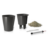 Lechuza Plantenbak Deltini All-In-One Metallic Houtskoolkleurig