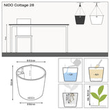 Lechuza Hangplantenbak Nido Cottage 28 All-In-One Kleurig