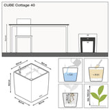 Lechuza Plantenbak Cube Cottage 40 All-In-One Kleurig