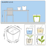 Lechuza Plantenbak Quadro Ls 43 All-In-One Houtskool 16183