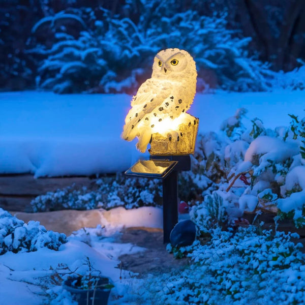 Hi Tuinlamp Uil Led Solar Wit Grijs
