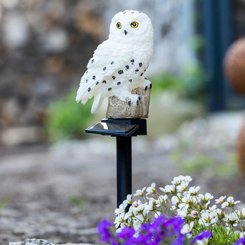 Hi Tuinlamp Uil Led Solar Wit Grijs