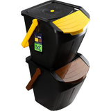 Recycling-emmer, 25 liter afvalemmer/prullenbak set met deksel  - 4/3/2 Stuks KADAX