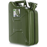 Retro jerrycan van 0,8 mm staal - jerrycan voor benzine en diesel, reservetank met drievoudige handgreep, stalen blikje - Groen, 5L/10L/20L KADAX