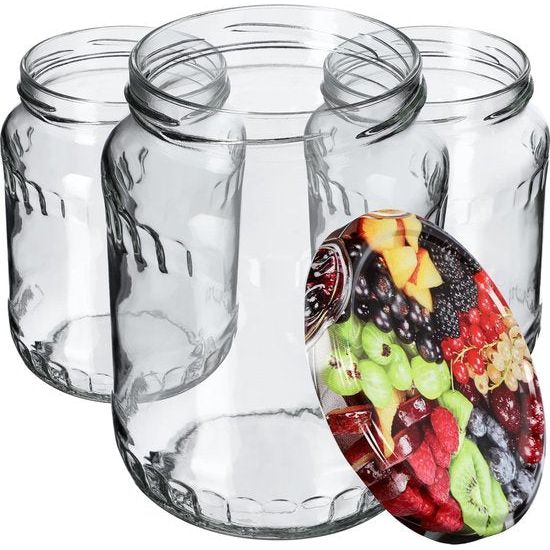 24 stuks weckpotten/ jampotten, 720 ml - inmaakpotten met deksel - Diverse varianten - KADAX