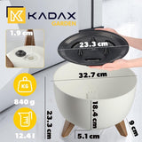 Bloempot van kunststof met drie insteeksteunen - ronde bloembak, plantenschaal voor balkon, woonkamer - Diameter 24cm/33cm, Wit KADAX