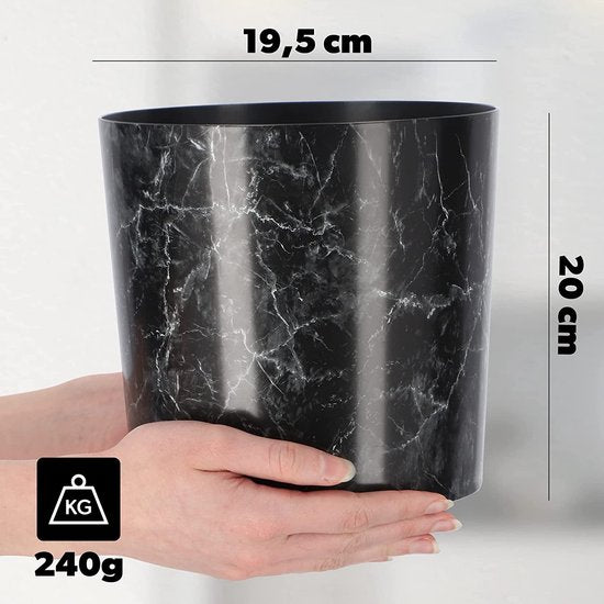 Bloempot, plantenpot van kunststof - decoratieve pot voor planten, UV-bestendige bloempot - diameter 19,5 cm - KADAX