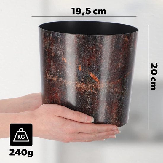 Bloempot, plantenpot van kunststof - decoratieve pot voor planten, UV-bestendige bloempot - diameter 19,5 cm - KADAX