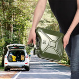 KADAX - Retro jerrycan van 0,8 mm staal - jerrycan voor benzine en diesel, reservetank met drievoudige handgreep, stalen blikje - Groen, 5L