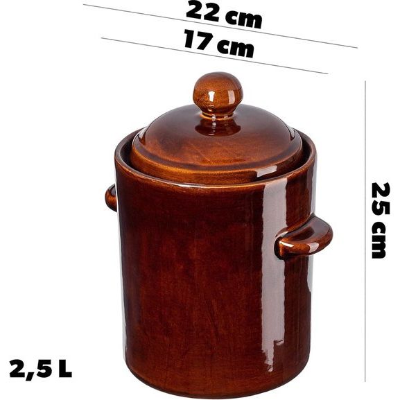 Handgemaakte aardewerkpan fermentatiepot van keramiek - 1L/1,8L/2,5L KADAX