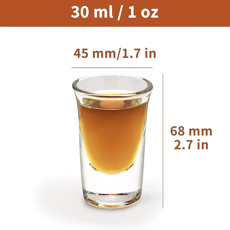 Shotglas Set – 12 Stuks van 30ml met Houder - Transparant Glas voor Feest, Club, Bar of Thuisgebruik