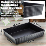 Rechthoekige bakvorm - hoge plaatranden voor cake, toastbrood, cheesecake, brownie - onderhoudsvriendelijke bakvorm, warmteverdeling - 36cm en 30.5cm, Zwart KADAX