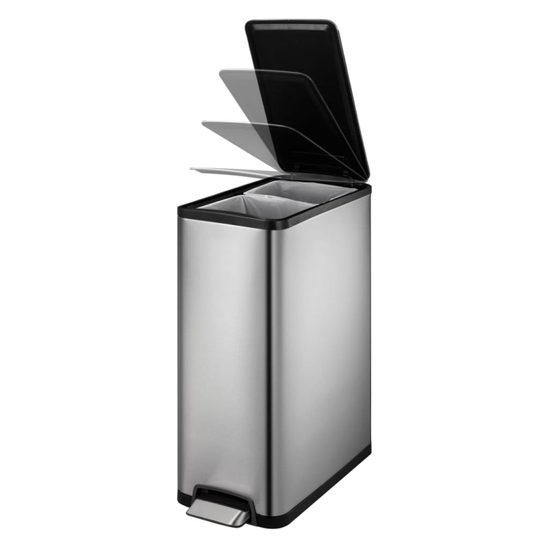 Eko Pedaalemmer Ecoslim 2X20 L Matzilverkleurig