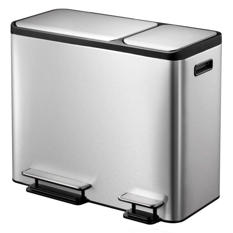 Eko Pedaalemmer Ecocasa 30+15 L Matzilverkleurig