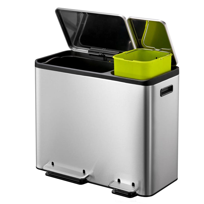 Eko Pedaalemmer Ecocasa 30+15 L Matzilverkleurig