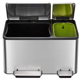 Eko Pedaalemmer Ecocasa 30+15 L Matzilverkleurig