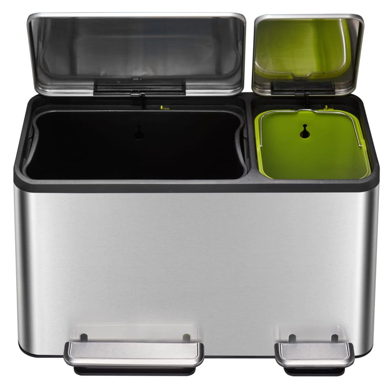 Eko Pedaalemmer Ecocasa 30+15 L Matzilverkleurig