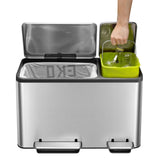 Eko Pedaalemmer Ecocasa 30+15 L Matzilverkleurig