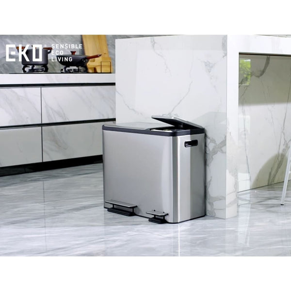 Eko Pedaalemmer Ecocasa 30+15 L Matzilverkleurig