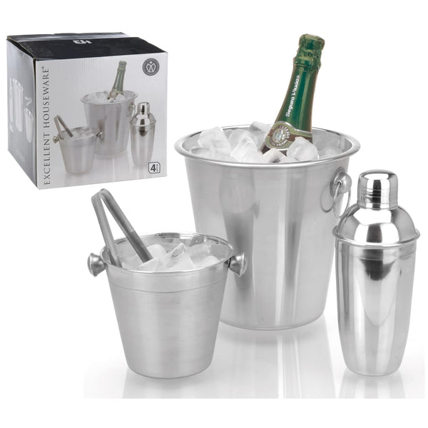 Excellent Houseware 4-Delige Barset Roestvrijstaal