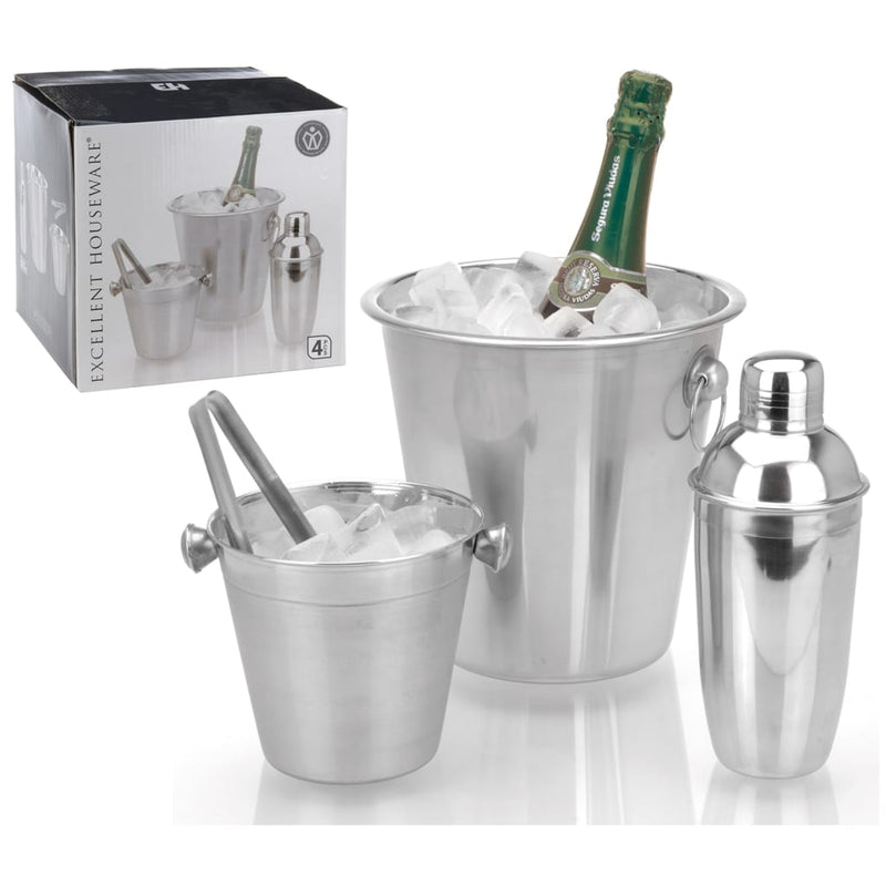 Excellent Houseware 4-Delige Barset Roestvrijstaal