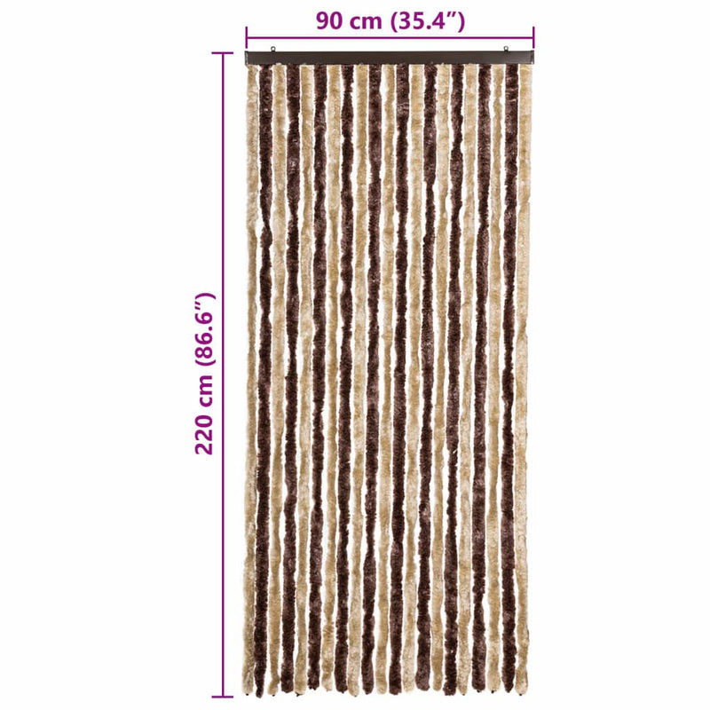 Vliegengordijn Chenille Beige En Lichtbruin