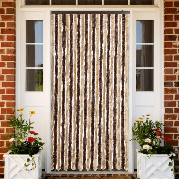 Vliegengordijn Chenille Beige En Lichtbruin