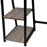 Bureau Met 2 Schappen Grijs En Eikenkleurig