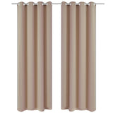 Gordijnen Met Metalen Ringen 2 Stuks (Creme)