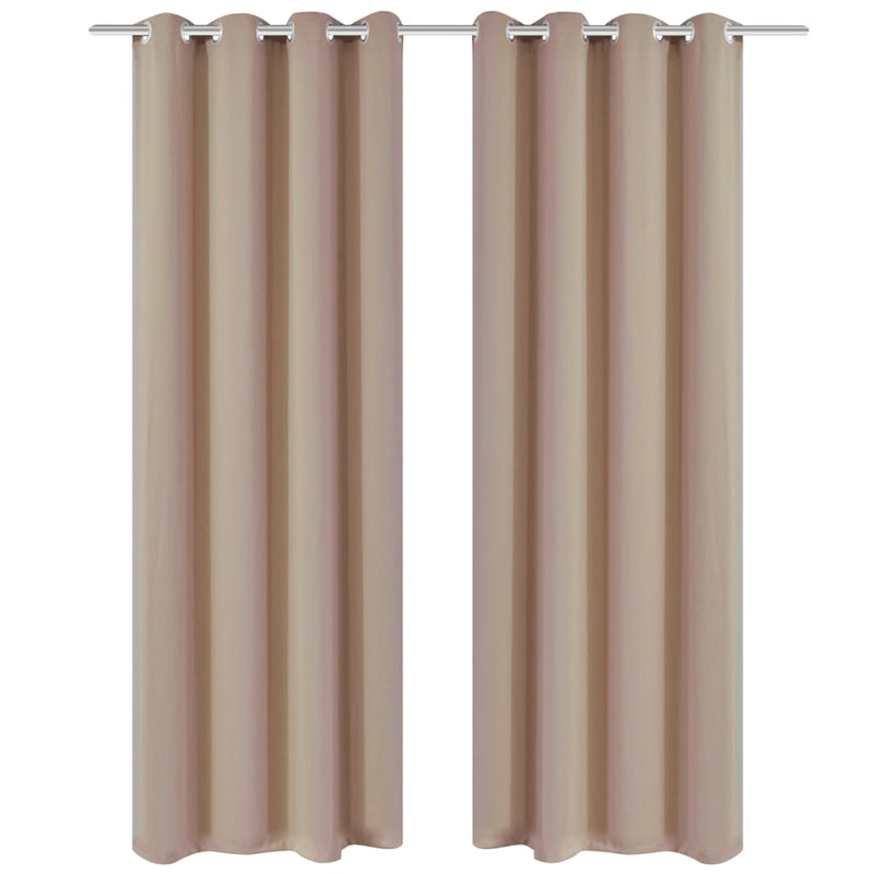 Gordijnen Met Metalen Ringen 2 Stuks (Creme)