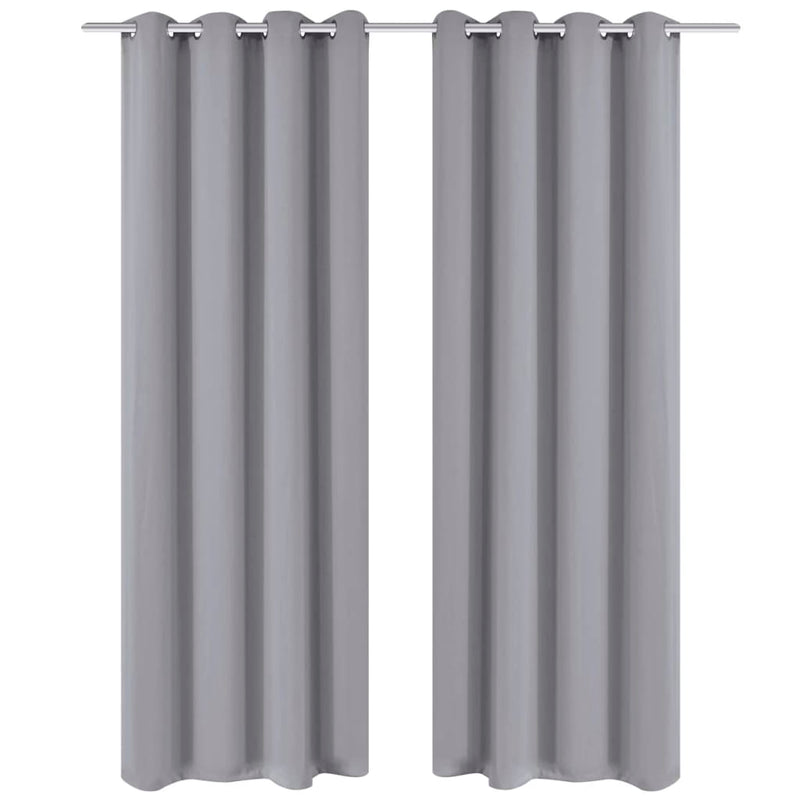 Gordijnen Met Metalen Ringen 2 Stuks (Creme)
