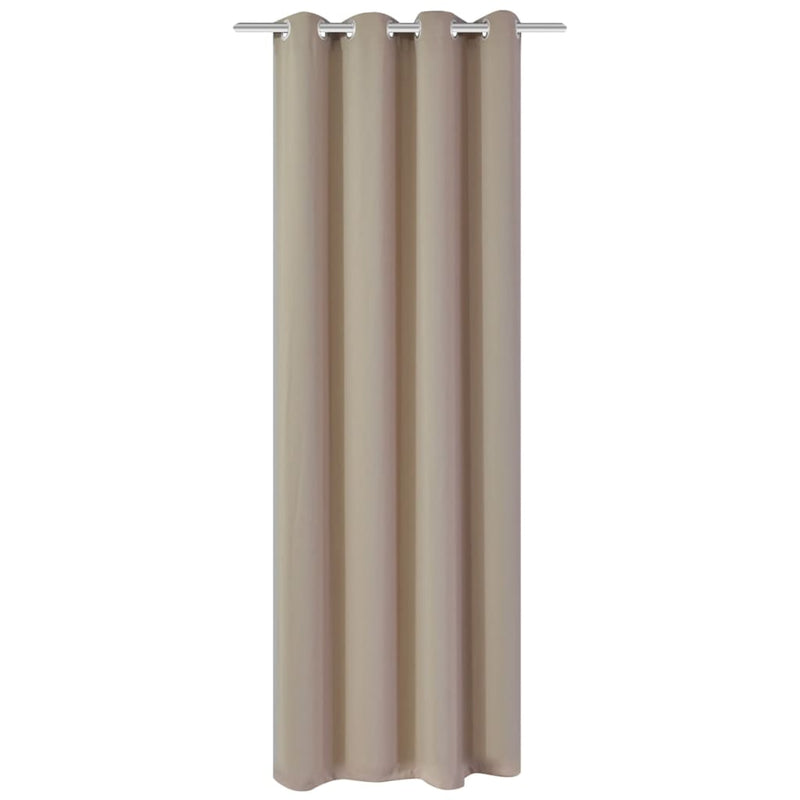 Gordijn Met Metalen Ringen Verduisterend 270X245 Crème