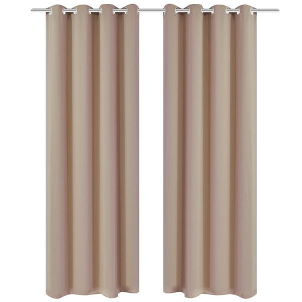 Gordijn Met Metalen Ringen Verduisterend 270X245 Crème