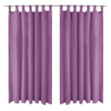 Micro-Satijnen Gordijnen Met Lussen 140X245 Cm Lila 2 St