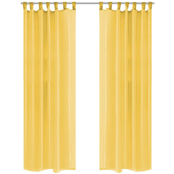 Gordijnen Voile 140X175 Cm Geel 2 St