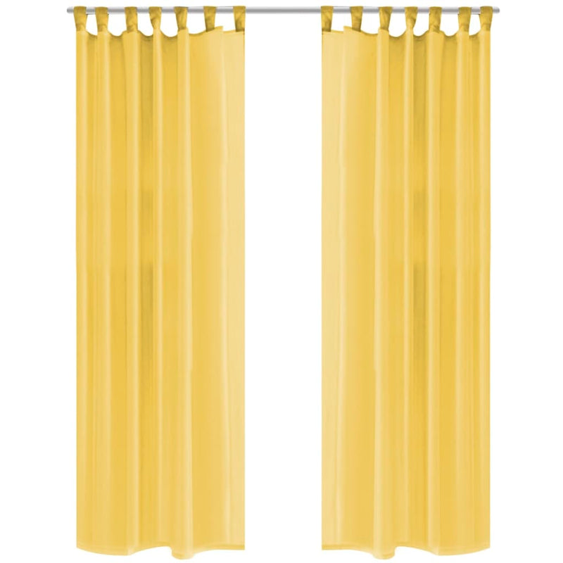 Gordijnen Voile 140X175 Cm Geel 2 St