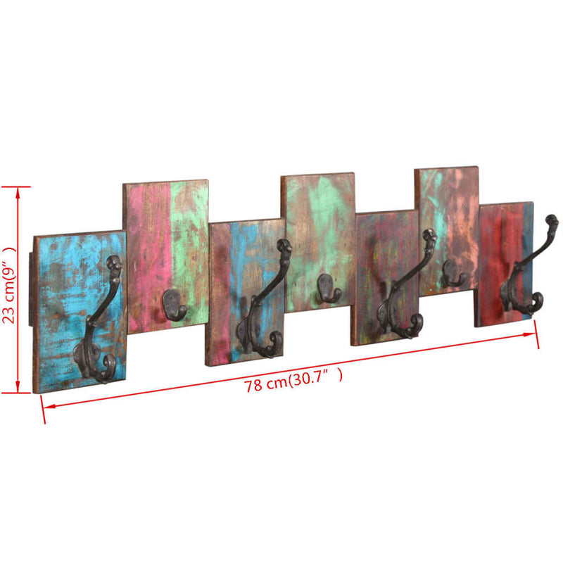 Kapstok Met 7 Haken Massief Gerecycled Hout