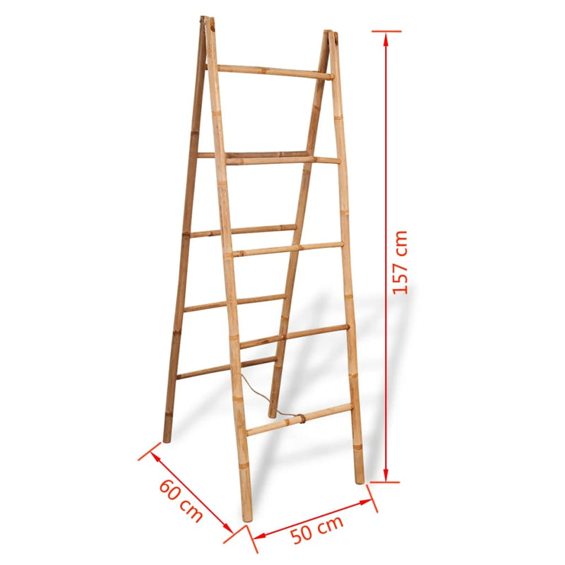 Dubbele Handdoekenladder Met 5 Tredes 50X160 Cm Bamboe