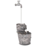 Waterornament Met Kraan En Emmers Polyresin