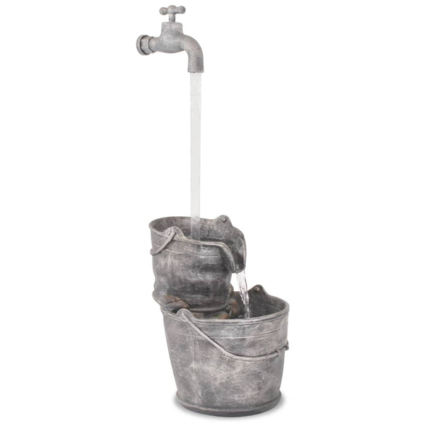 Waterornament Met Kraan En Emmers Polyresin