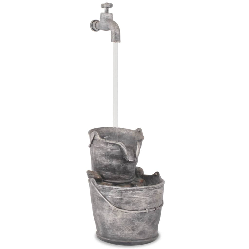 Waterornament Met Kraan En Emmers Polyresin