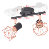 Plafondlamp Met 2 Spotlights E14 Zwart En Koper